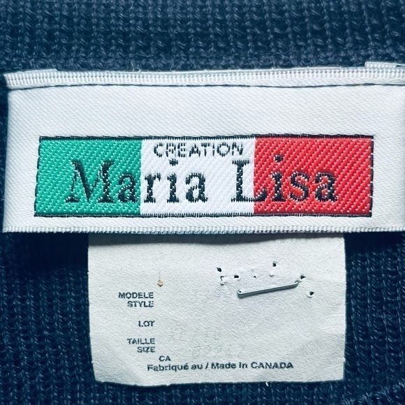 VINTAGE Creation Maria Lisa pullover knit sweater navy blue long sleeve size XL - Picture 6 of 9